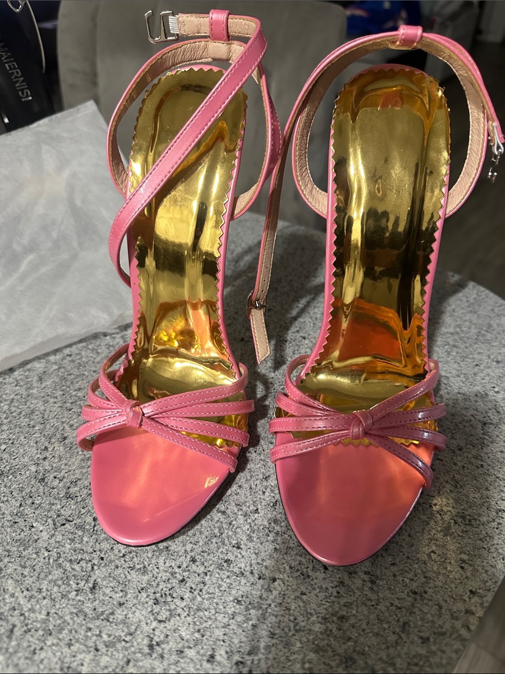 Pink Strappy Ankle‑Wrap Women's Heels